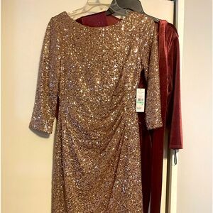 Beautiful cocktail dress. NWT. 
Rose gold
Jessica Howard 8P